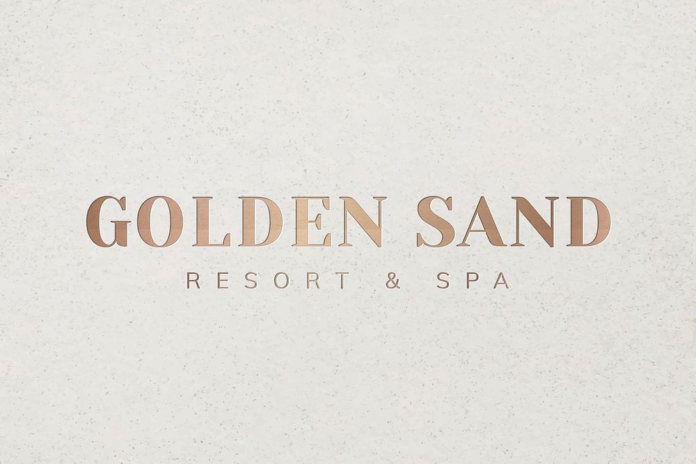 Metallic gold logo template vector for spa business