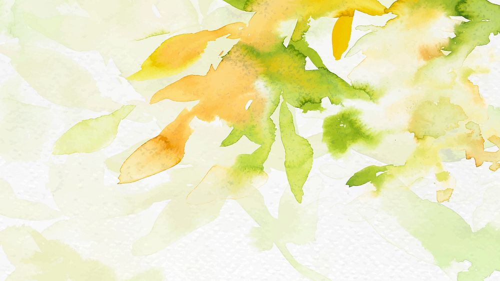 Beautiful leaf watercolor background vector in green spring season