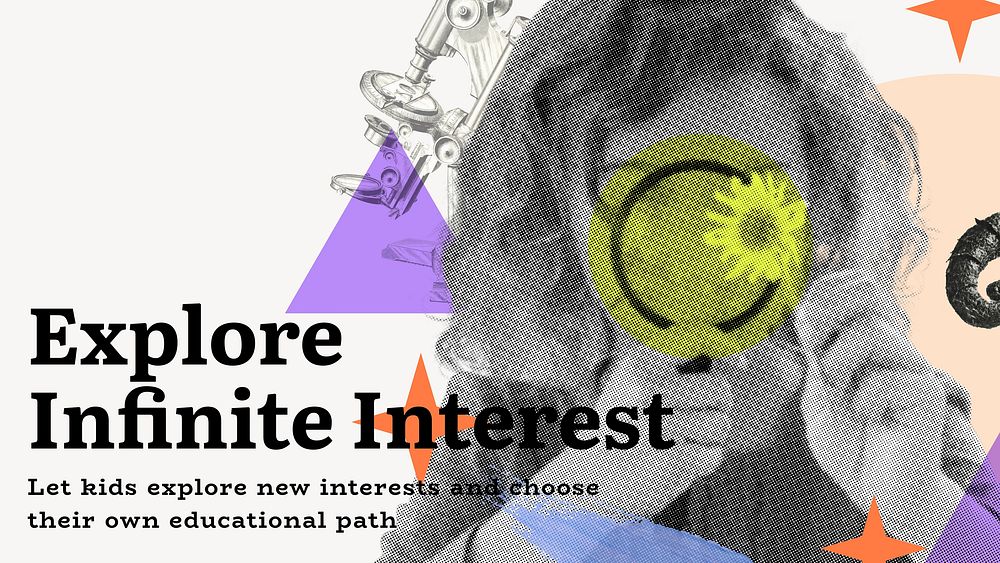 Explore interest blog banner  template, education design vector