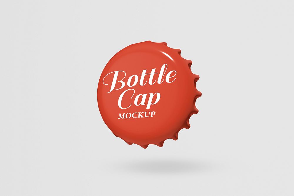 Bottle cap mockup psd, beverage product branding