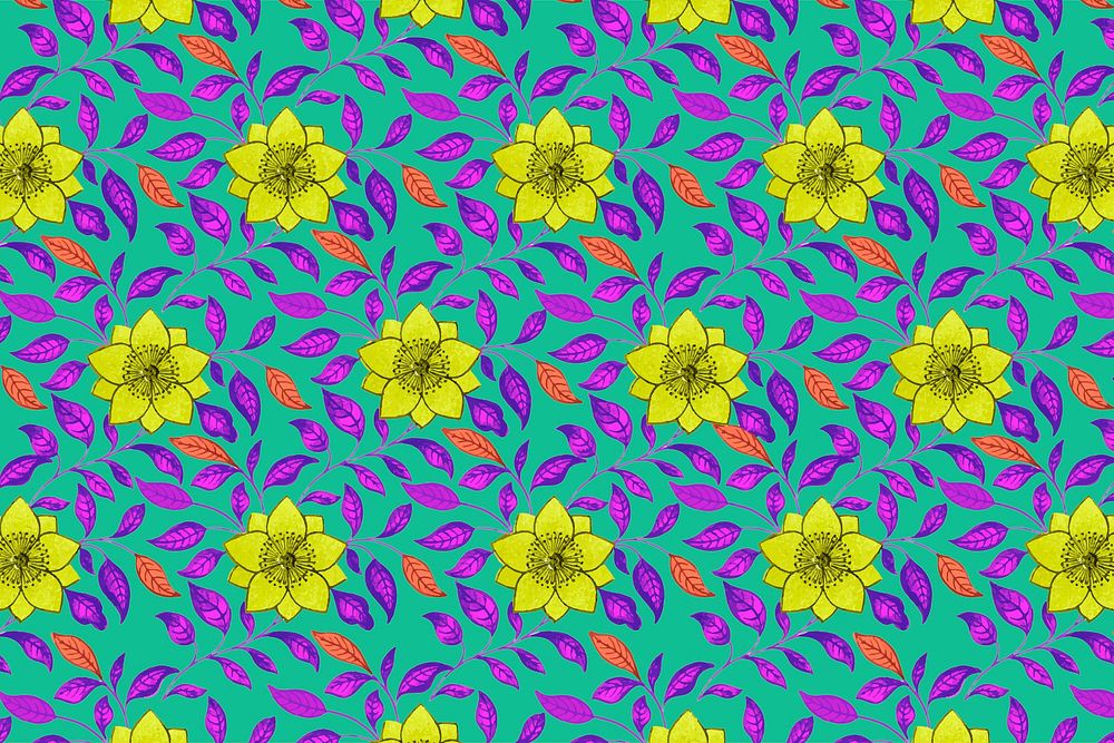 Decorative seamless pattern floral background, traditional flower art vector vector