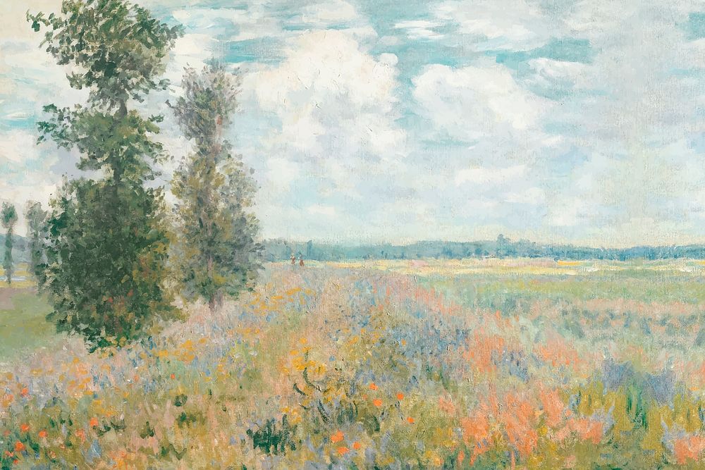 Monet's landscape background, vintage artwork remixed by rawpixel vector