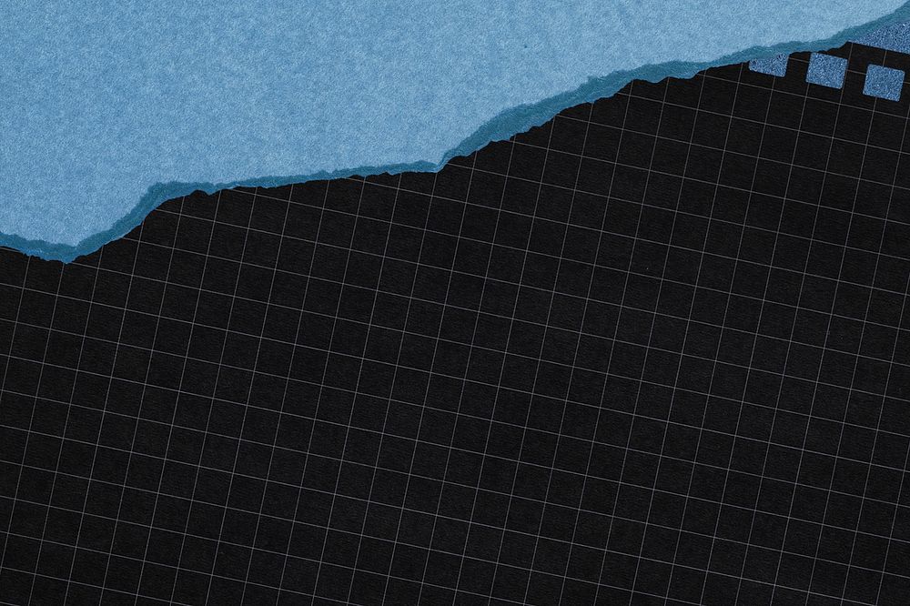 Black grid background, blue border design 