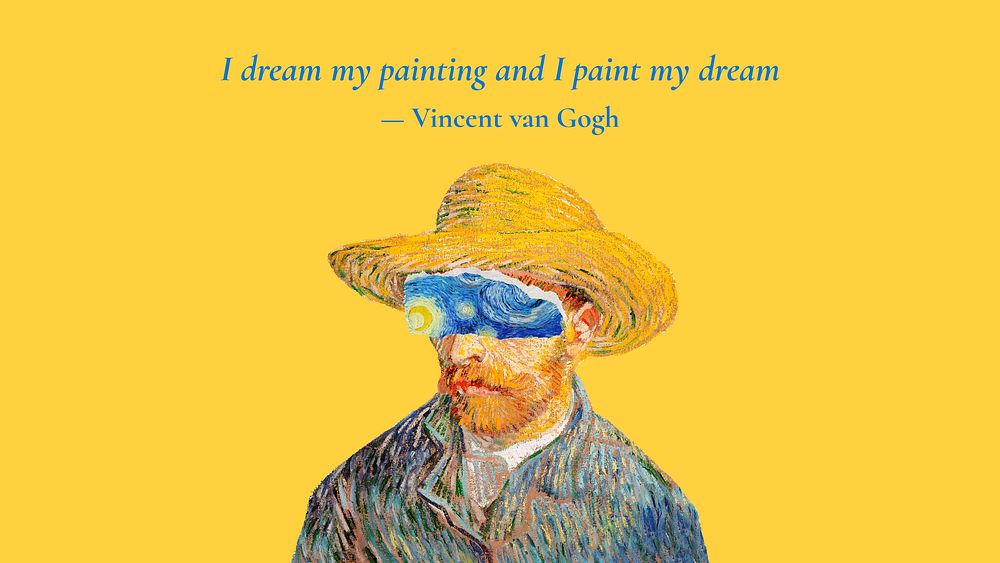 Van Gogh blog banner template, self-portrait remixed by rawpixel vector