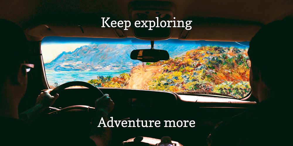 Adventure quote Twitter post template, road trip remixed by rawpixel vector