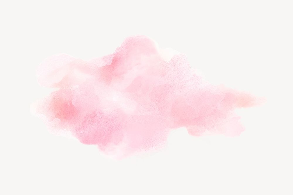 Pink cloud clipart, watercolor design psd