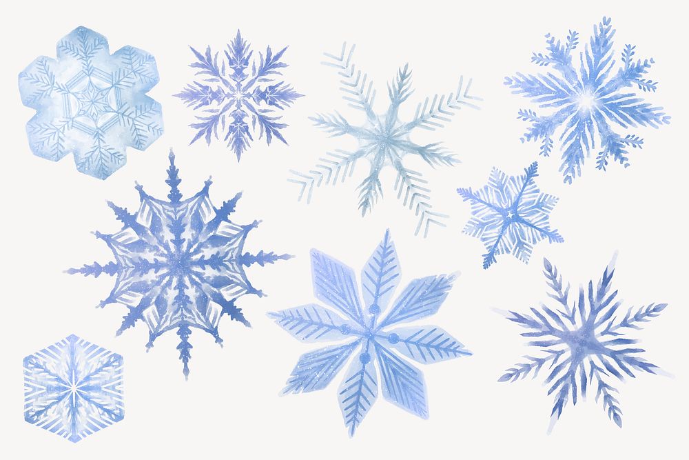 Aesthetic snowflake sticker, watercolor design | Premium Vector - rawpixel