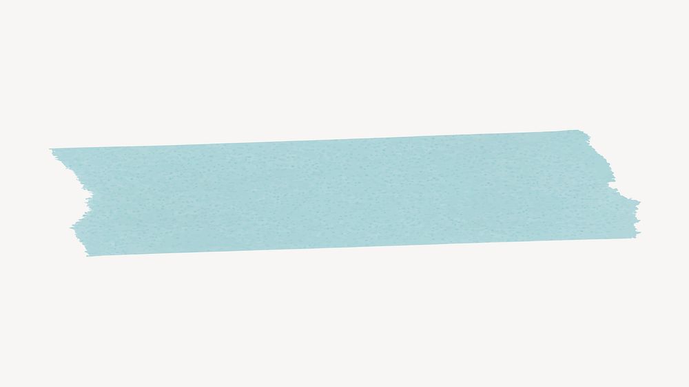 Washi tape collage element, blue stationery design vector