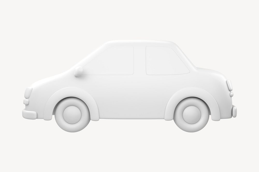 Car icon, 3D minimal illustration psd