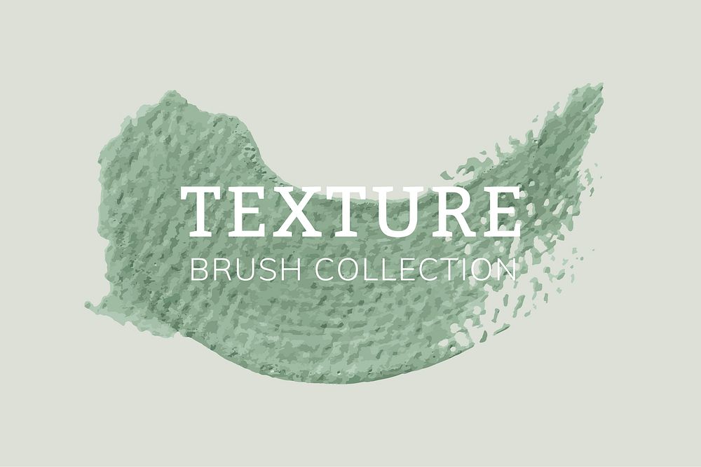 Green oil paint brush stroke texture on a plain paper background vector