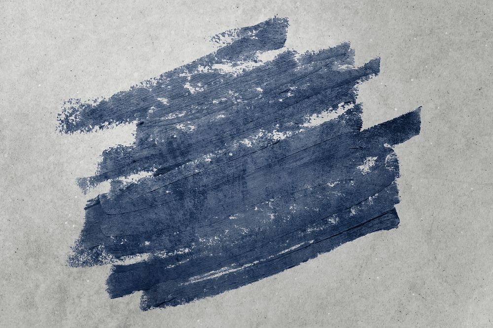 Dark blue oil paint texture on a grunge concrete wall