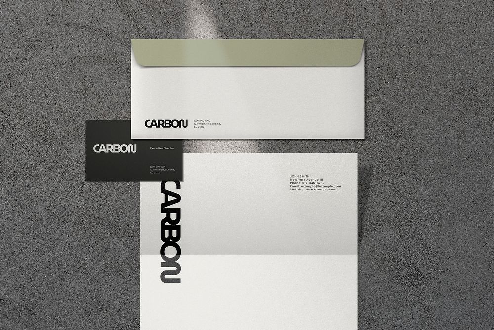 Corporate identity mockup, carbon business psd