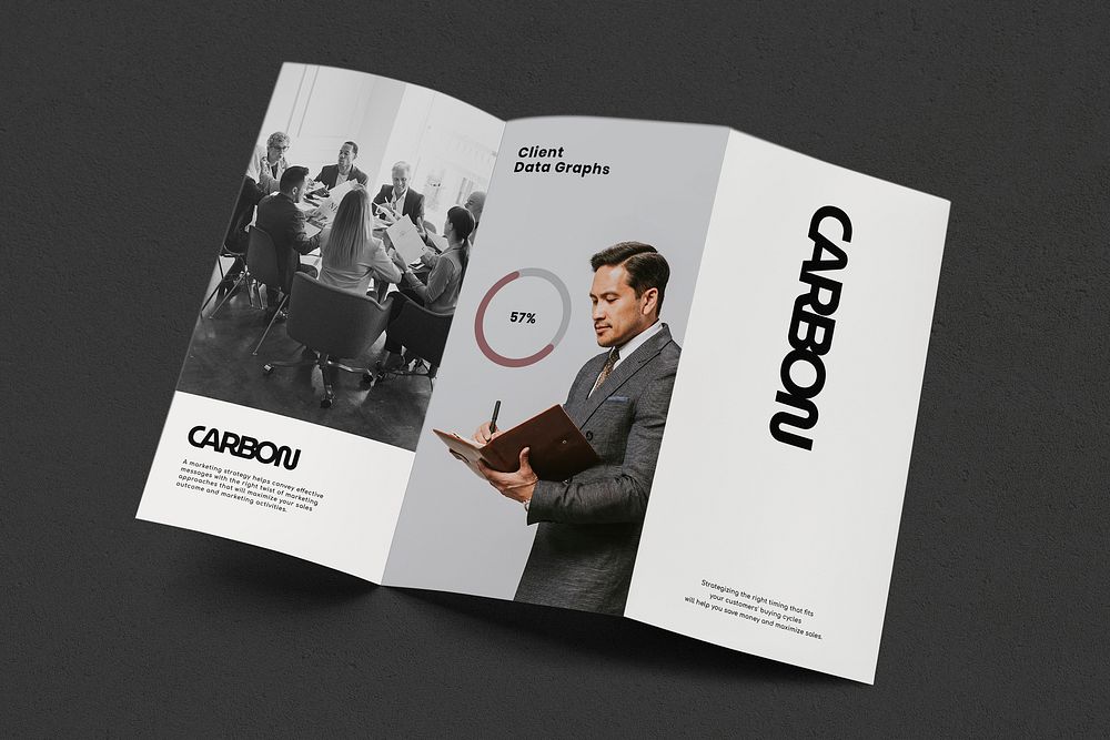 Carbon business tri-fold brochure, corporate identity