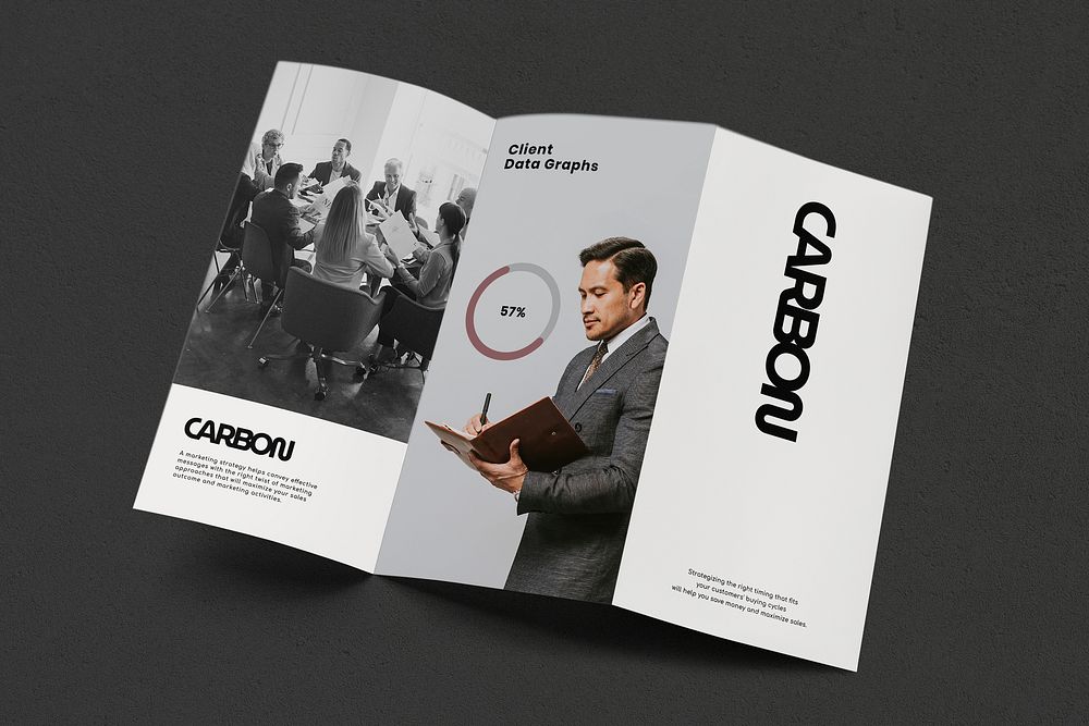 Tri-fold brochure mockup, professional business identity psd