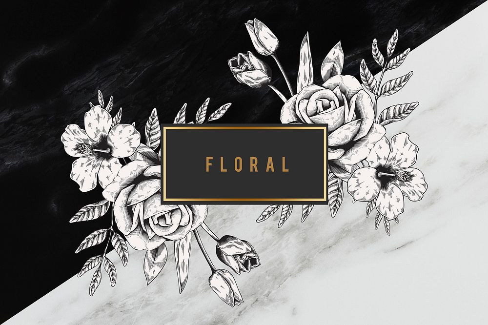 Floral frame two tones background illustration