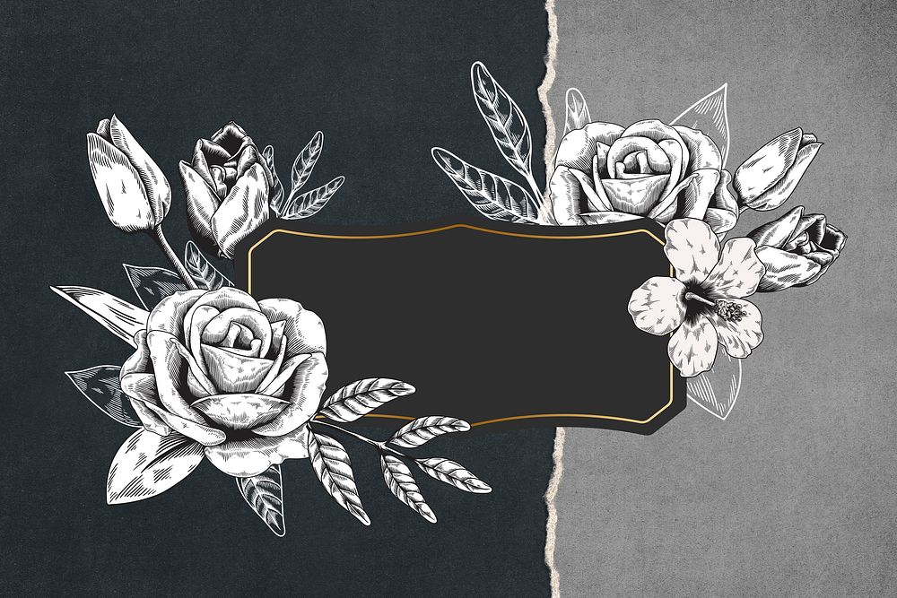 Floral frame on two tones background illustration