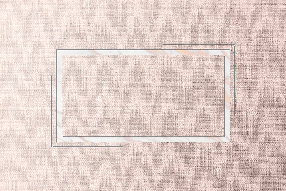 Rectangle frame on pink fabric textured background