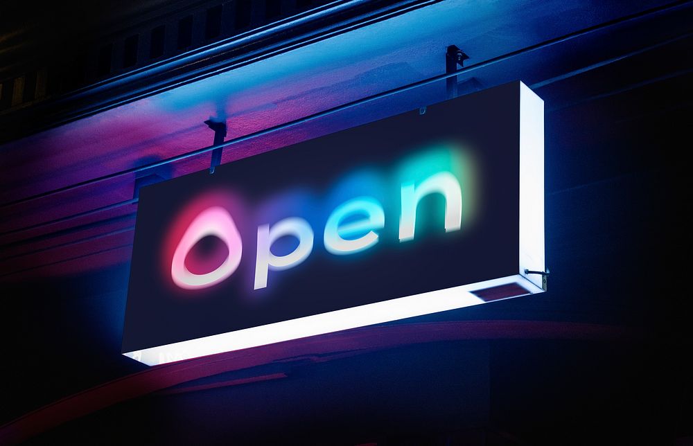 Neon Open sign for bars and clubs