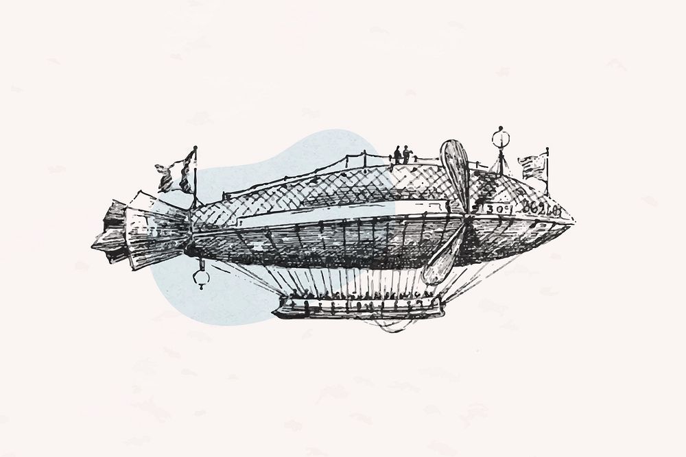 Vintage Victorian style airship vector