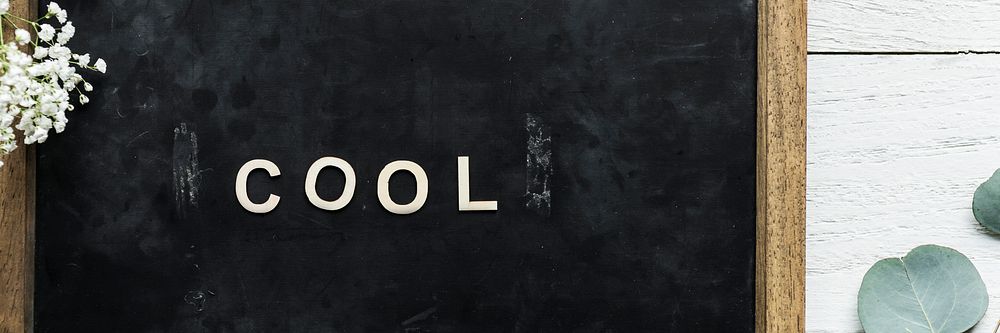 Blackboard with cool word website banner template