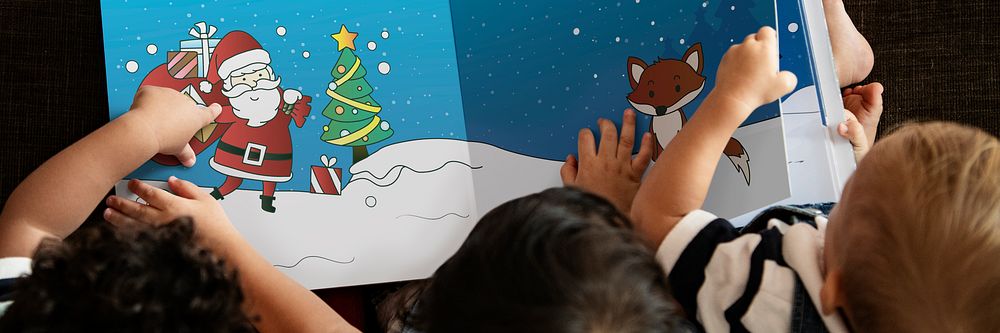 Kid's Christmas storybook website banner template