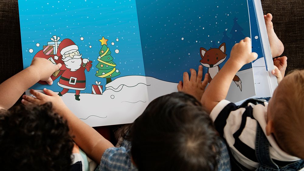 Kid's Christmas storybook website banner template