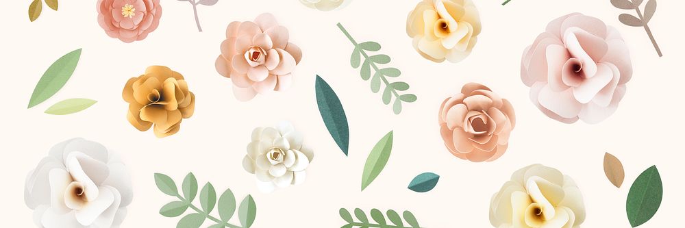 Flowers and plant wallpaper website banner template