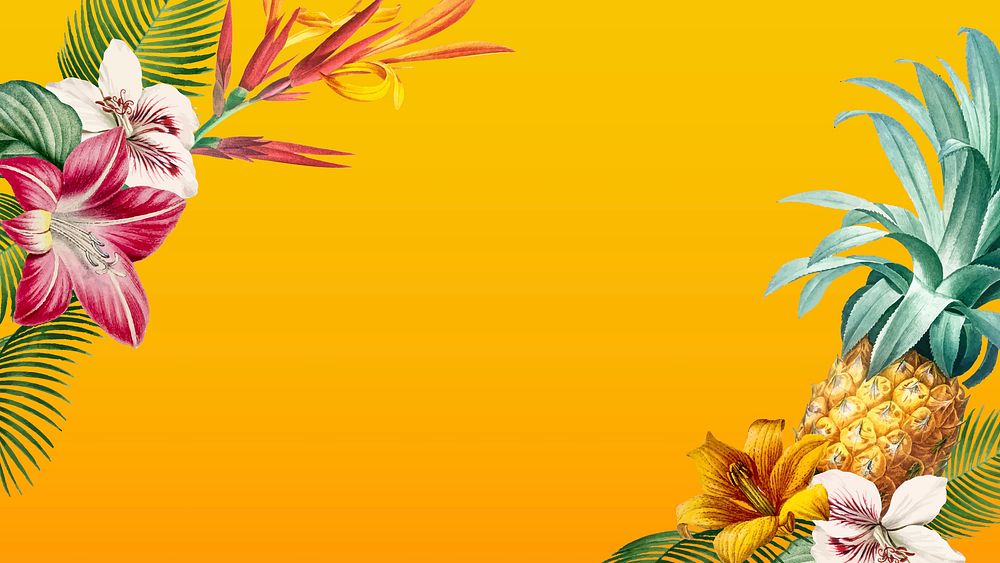 Tropical yellow banner with design space vector