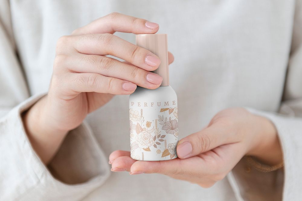 Skincare bottle mockup, beauty product design psd