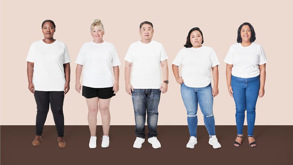Body positivity diverse models outfit apparel studio shot