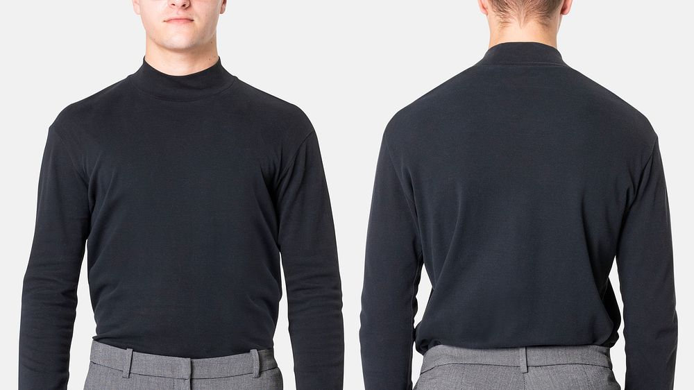 Black turtleneck t-shirt men’s business wear