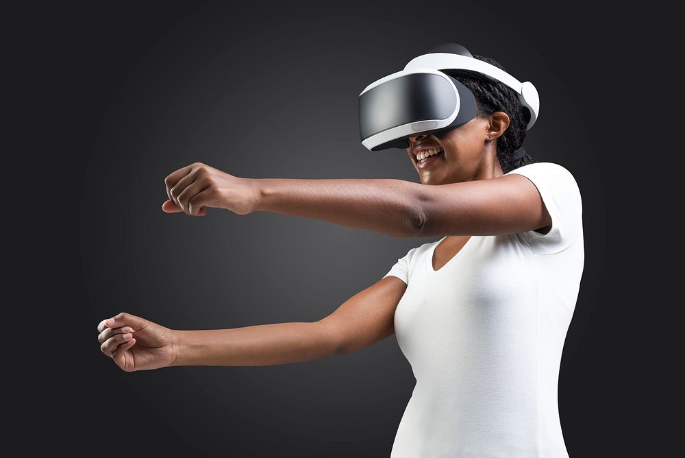Virtual reality headset mockup psd gaming technology