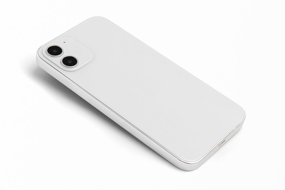 White smartphone rear view innovative technology