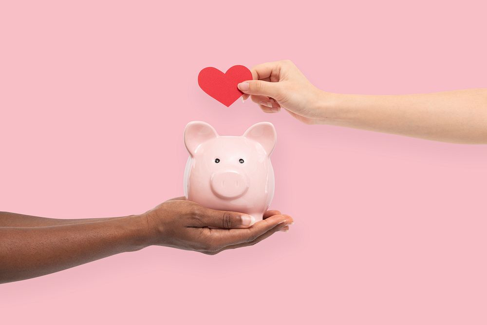 Piggy bank finance in savings concept