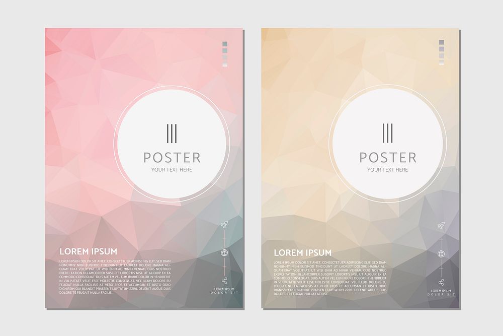 Faded poster designs vector set