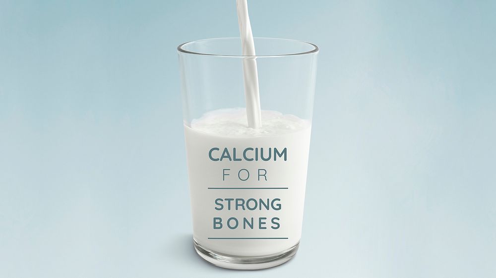 Calcium for strong bones presentation template vector