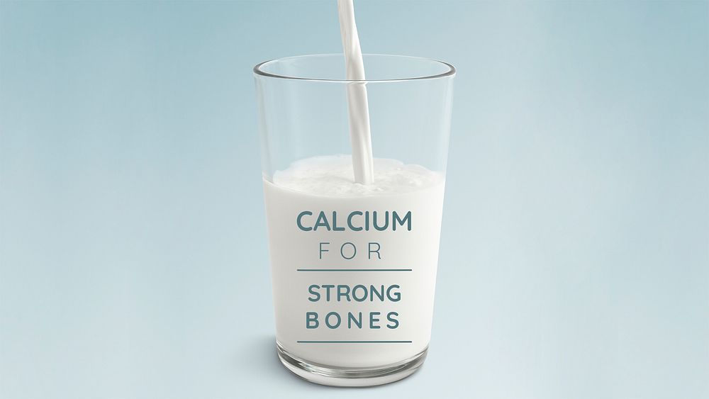 Calcium for strong bones presentation template mockup