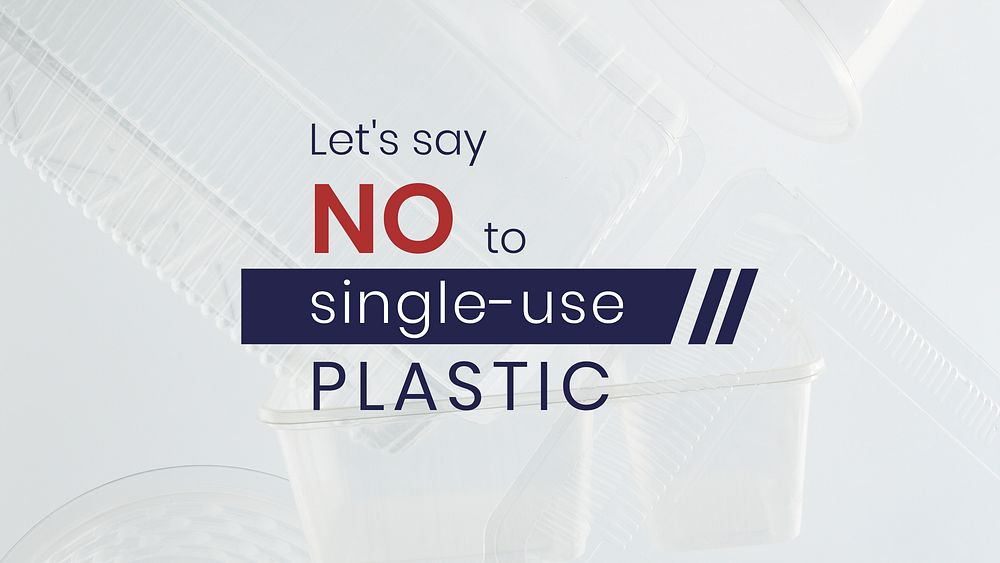 Let's say no to single-use plastic presentation template mockup
