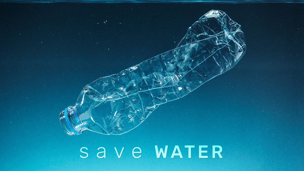 Save water presentation template mockup