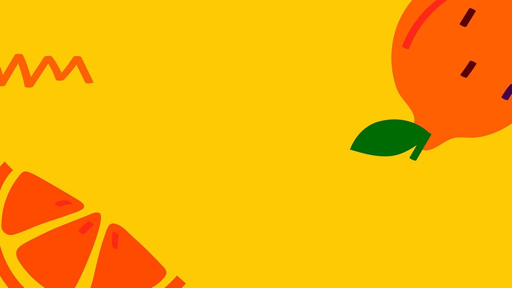 Tangerine fruit on a yellow background design resource 