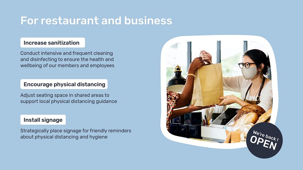 Helpful guidelines template vector for restaurant and business
