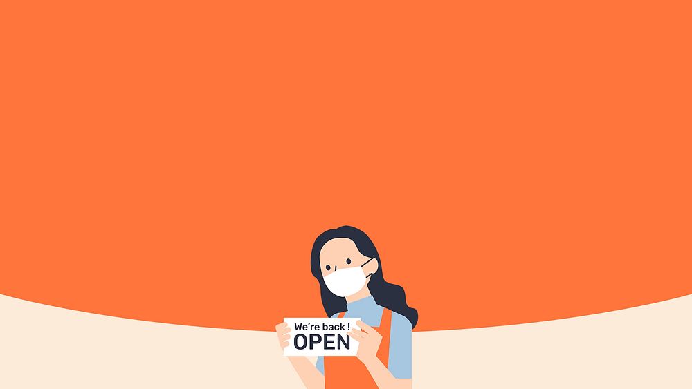 Reopening for business psd orange background