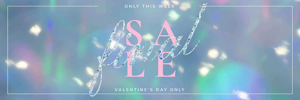 Valentine&rsquo;s final sale template vector editable email header