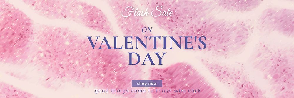 Valentine&rsquo;s flash sale template vector editable email header