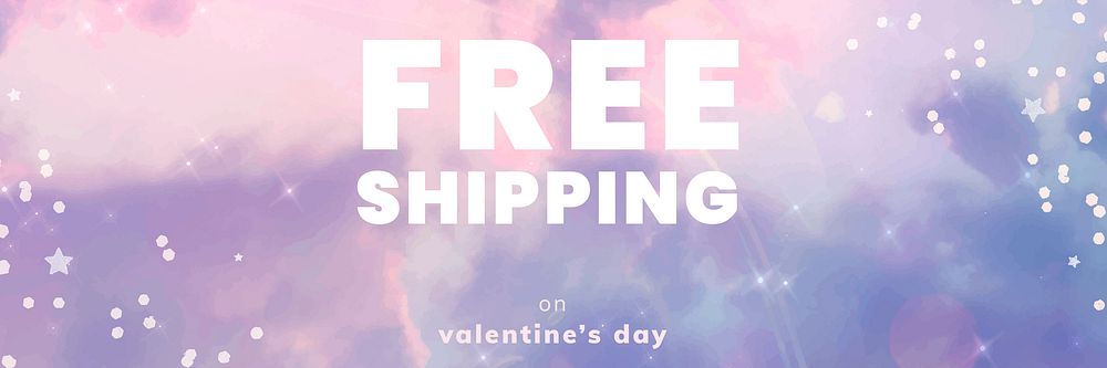 Valentine&rsquo;s day shop template vector editable email header with free shipping text