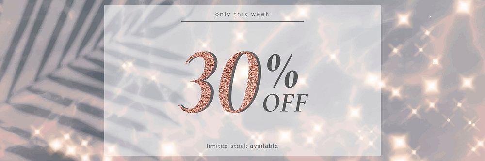 Store sale editable template vector for email header with 30% off text