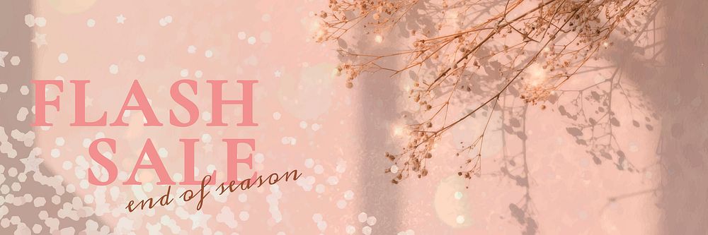Shop flash sale banner with glitter