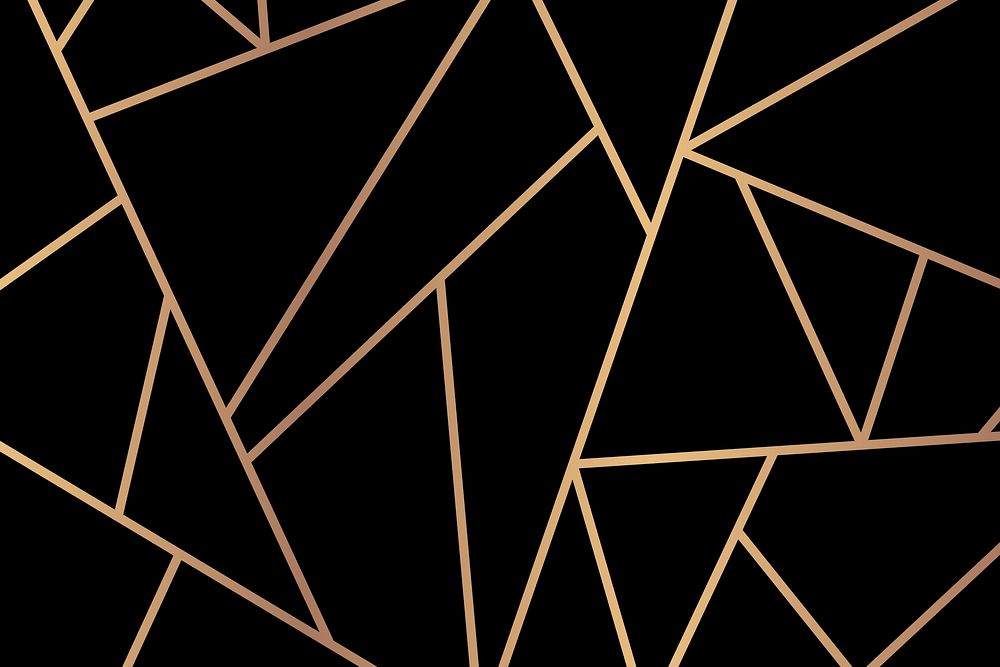 Triangle geometric pattern gold black background
