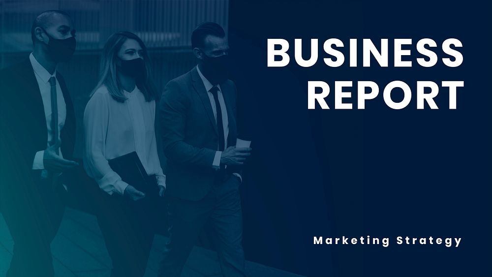 Business marketing report psd presentation editable template