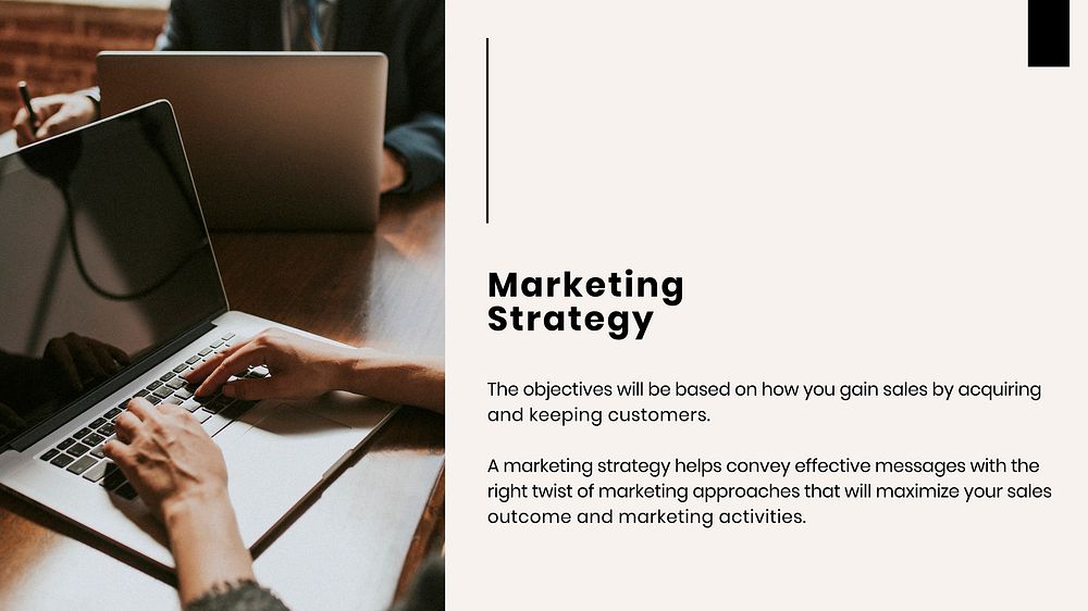 Marketing strategy vector presentation editable template